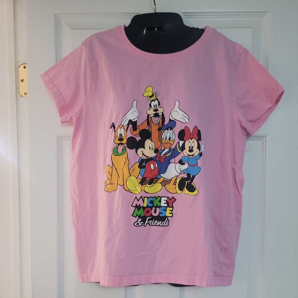 Disney Pink Short Sleeve Tee with Classic Character Design